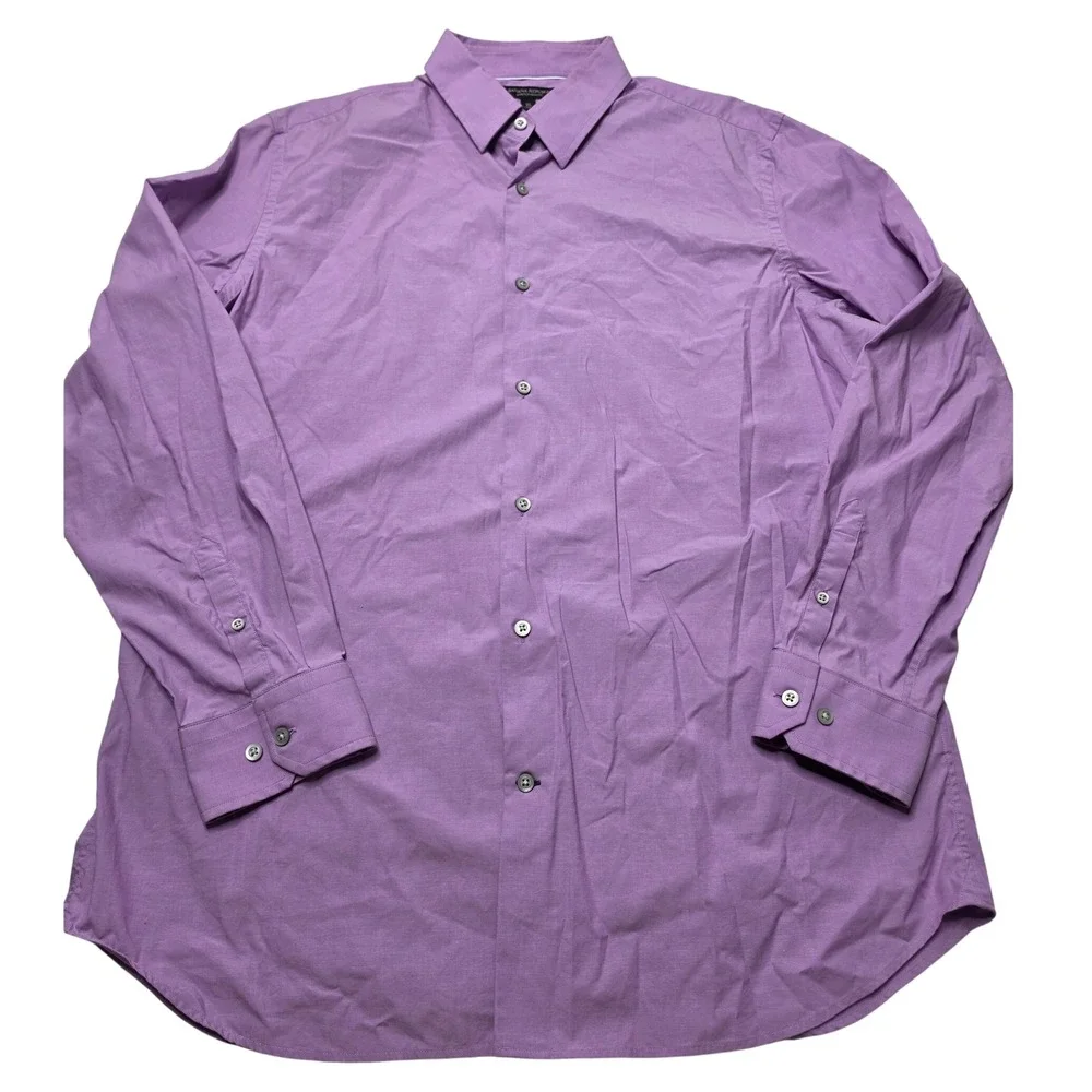 Banana Republic Mens XL Purple Stretch Slim Fit Button Down Shirt Long Sleeve